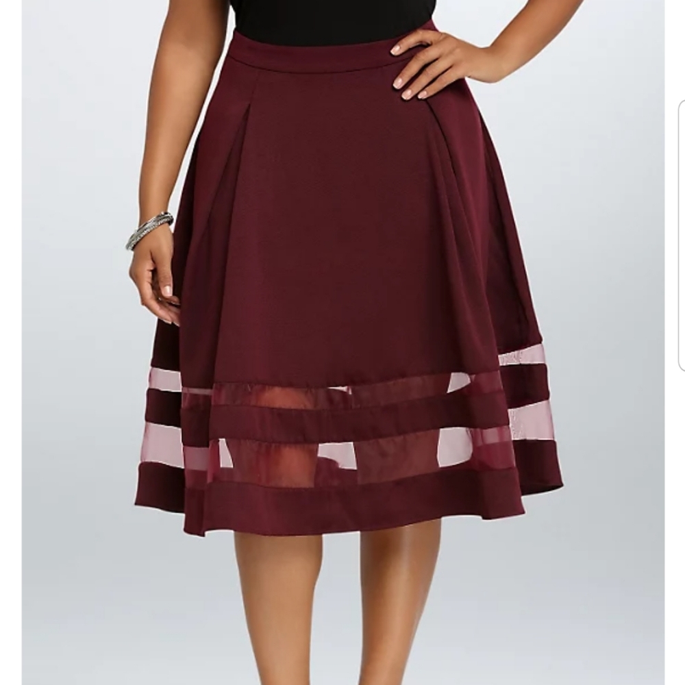 Torrid Textured Mesh Panel Midi Skirt